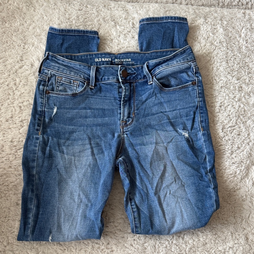Old Navy Women's Distressed Blue Jeggings